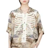 Outlet Kapital Rayon KAMEKAMEHA BONE Aloha Shirt - Brown