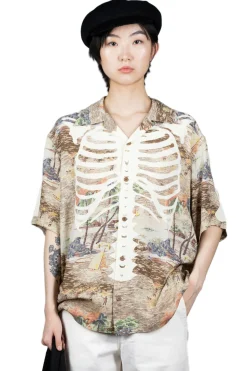 Outlet Kapital Rayon KAMEKAMEHA BONE Aloha Shirt - Brown
