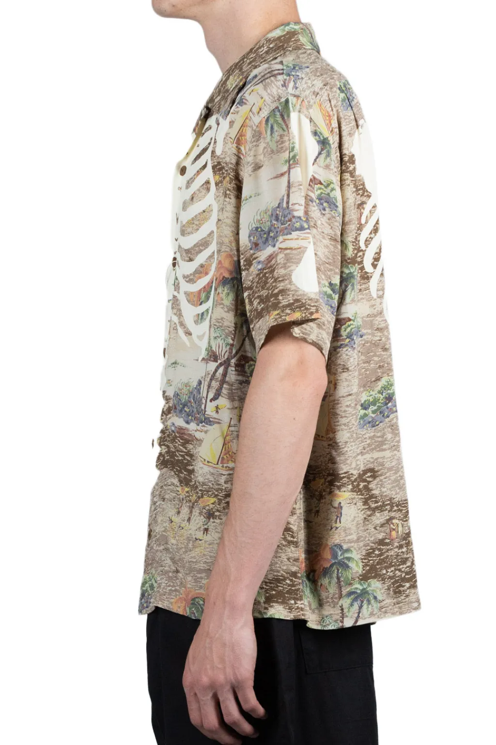 Best Kapital Rayon KAMEKAMEHA BONE Aloha Shirt - Brown