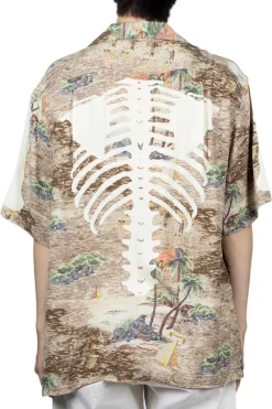 Outlet Kapital Rayon KAMEKAMEHA BONE Aloha Shirt - Brown