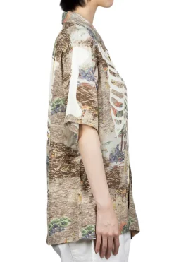 Outlet Kapital Rayon KAMEKAMEHA BONE Aloha Shirt - Brown