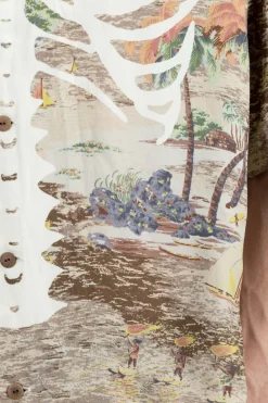 Best Kapital Rayon KAMEKAMEHA BONE Aloha Shirt - Brown