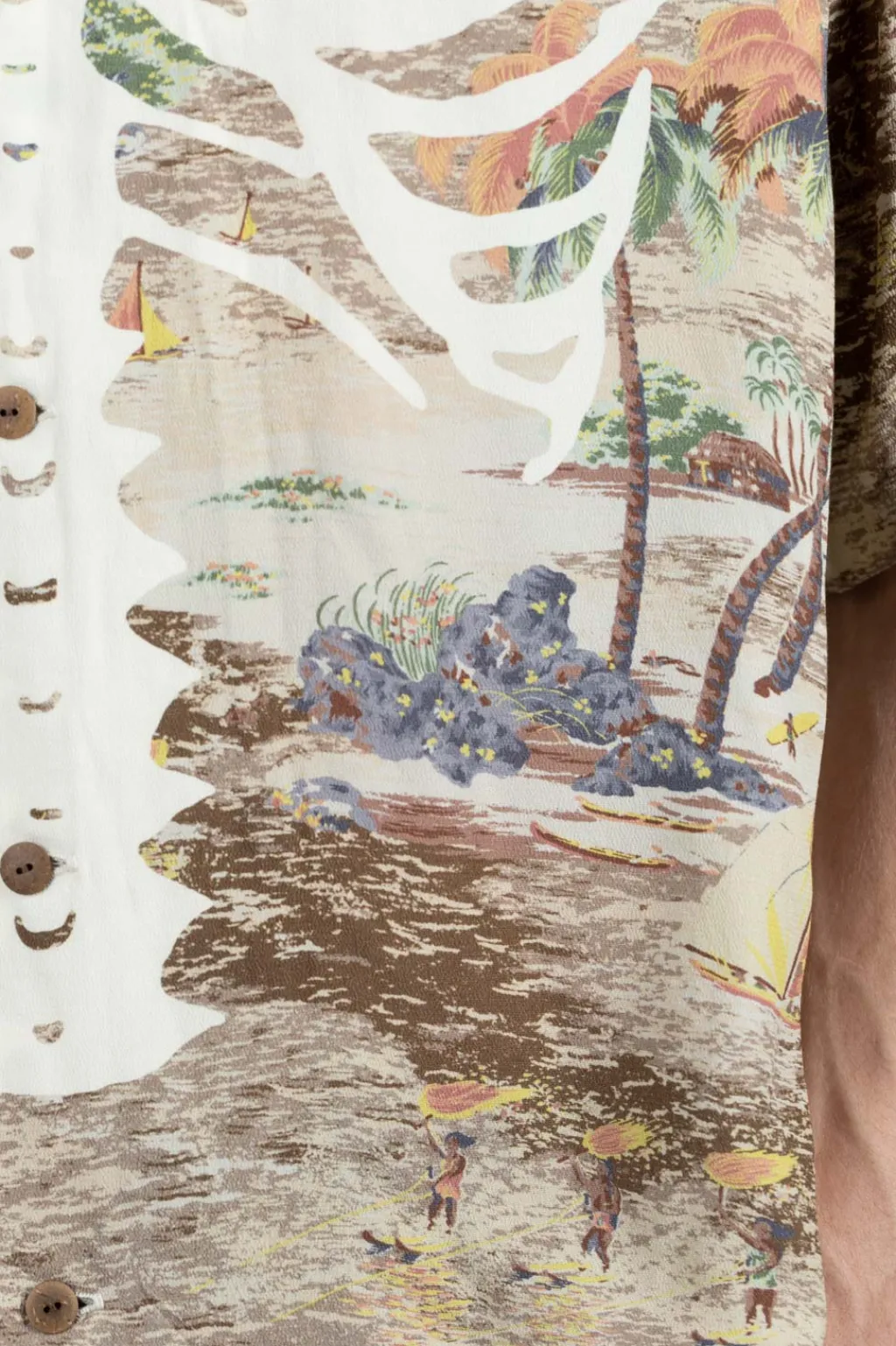 Best Kapital Rayon KAMEKAMEHA BONE Aloha Shirt - Brown