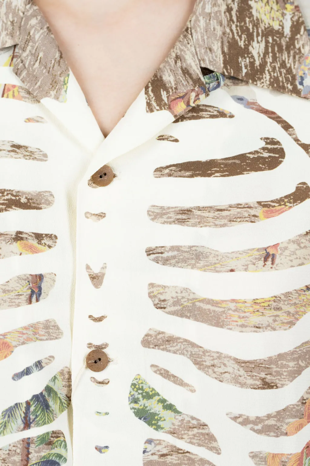 Outlet Kapital Rayon KAMEKAMEHA BONE Aloha Shirt - Brown