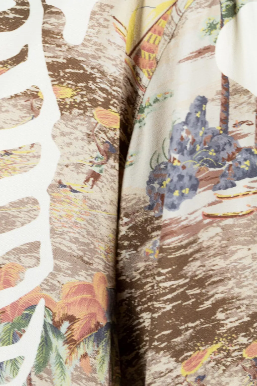 Outlet Kapital Rayon KAMEKAMEHA BONE Aloha Shirt - Brown