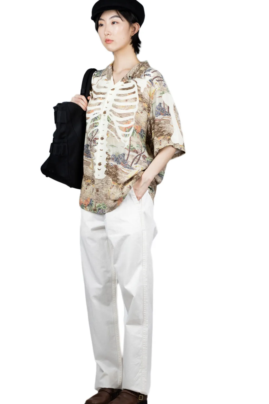 Outlet Kapital Rayon KAMEKAMEHA BONE Aloha Shirt - Brown