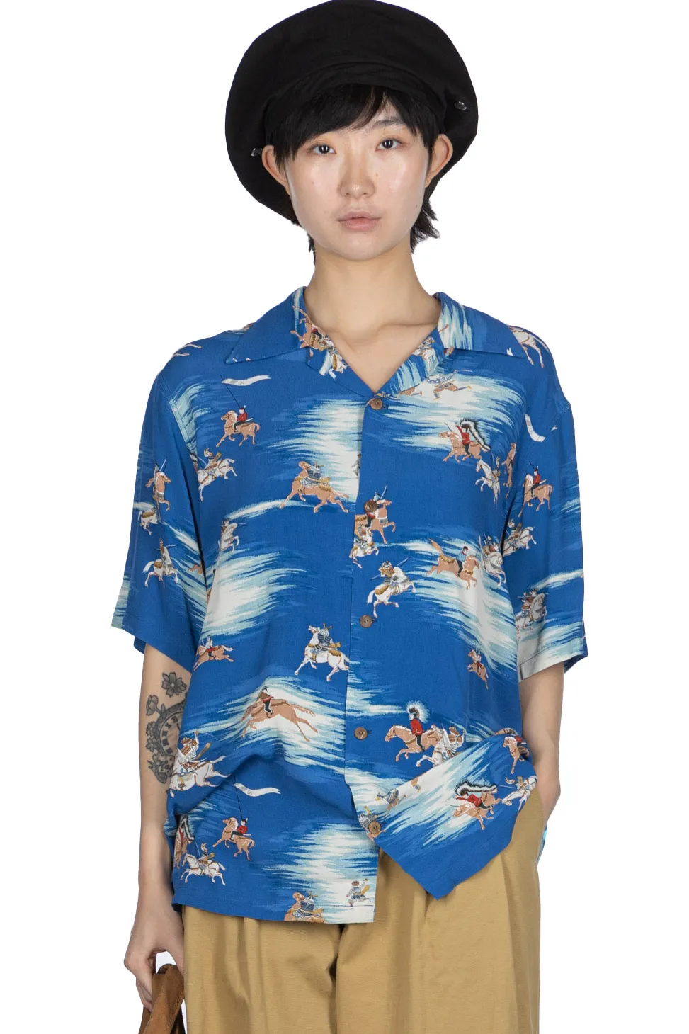 Fashion Kapital Rayon KAMIKAZE Aloha Shirt - Blue