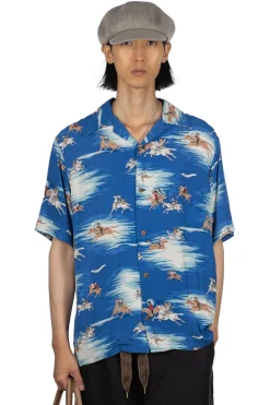 Best Kapital Rayon KAMIKAZE Aloha Shirt - Blue