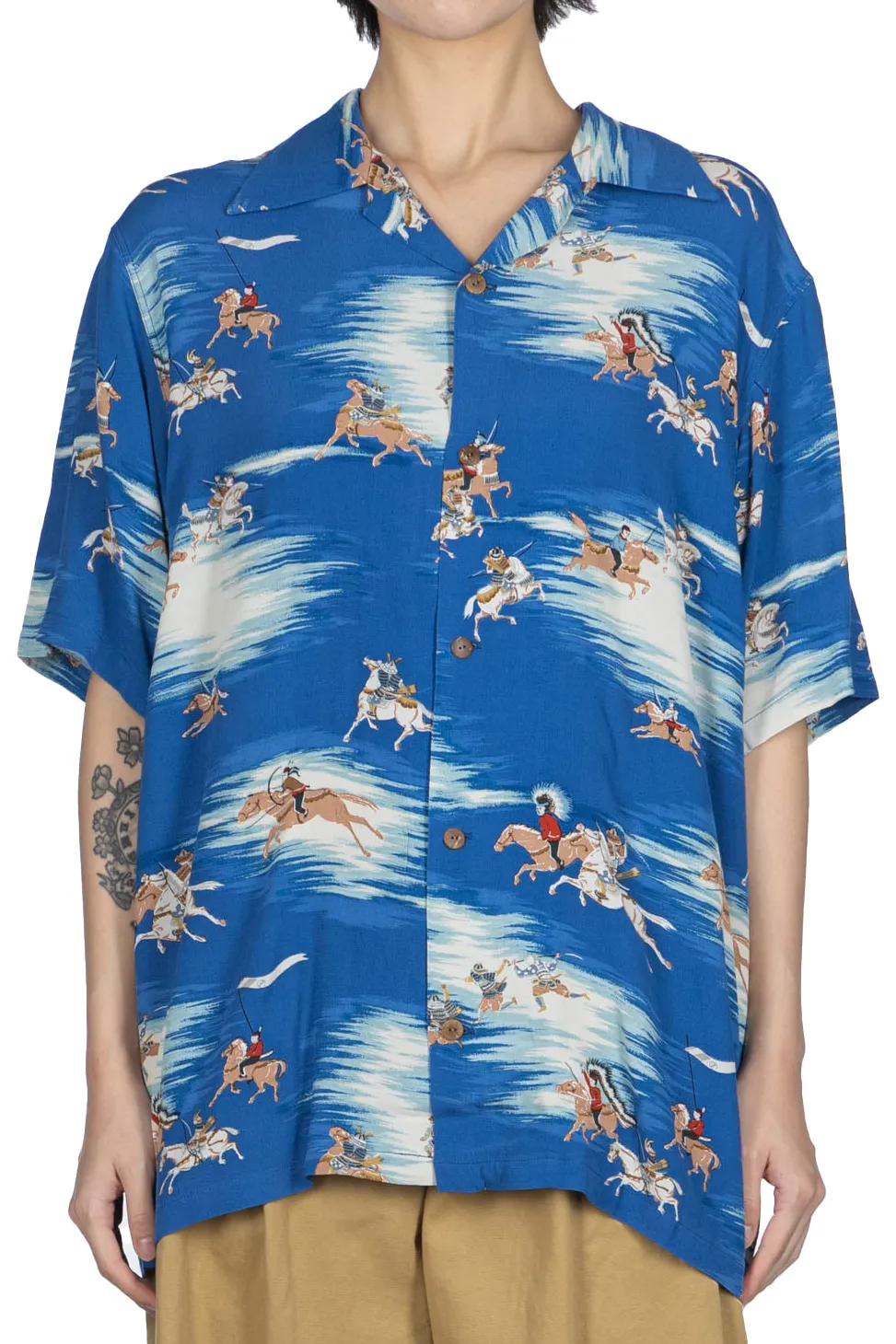 Fashion Kapital Rayon KAMIKAZE Aloha Shirt - Blue