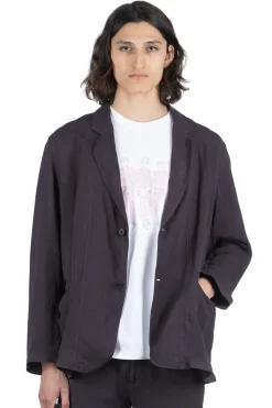 Sale SOE Ready to Wear Rayon Paper Jacket - Black Navy
