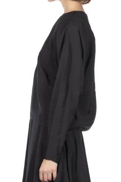 Outlet YLEVE Rayon-Poly Broad Blouse - Black