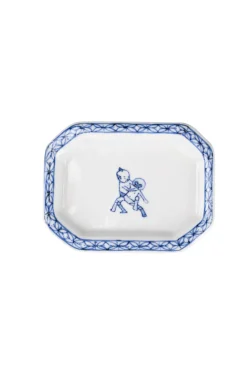 Clearance Motif Ceramic and Art Rectangle Small Plate -Cobra Twist