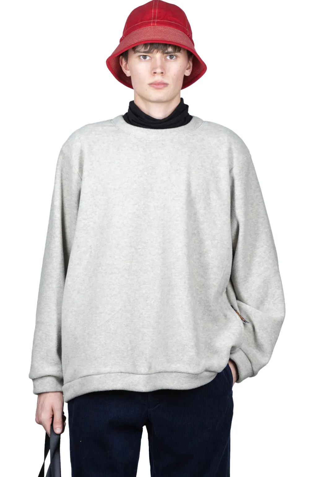Online Kapital Reverse Fleece BIG Crew Sweater - Natural