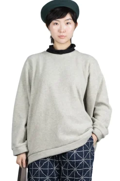 Online Kapital Reverse Fleece BIG Crew Sweater - Natural