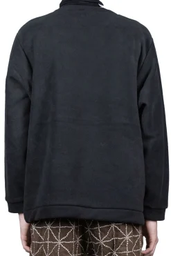 Outlet Kapital Reverse Fleece BIG Crew Sweater - Black