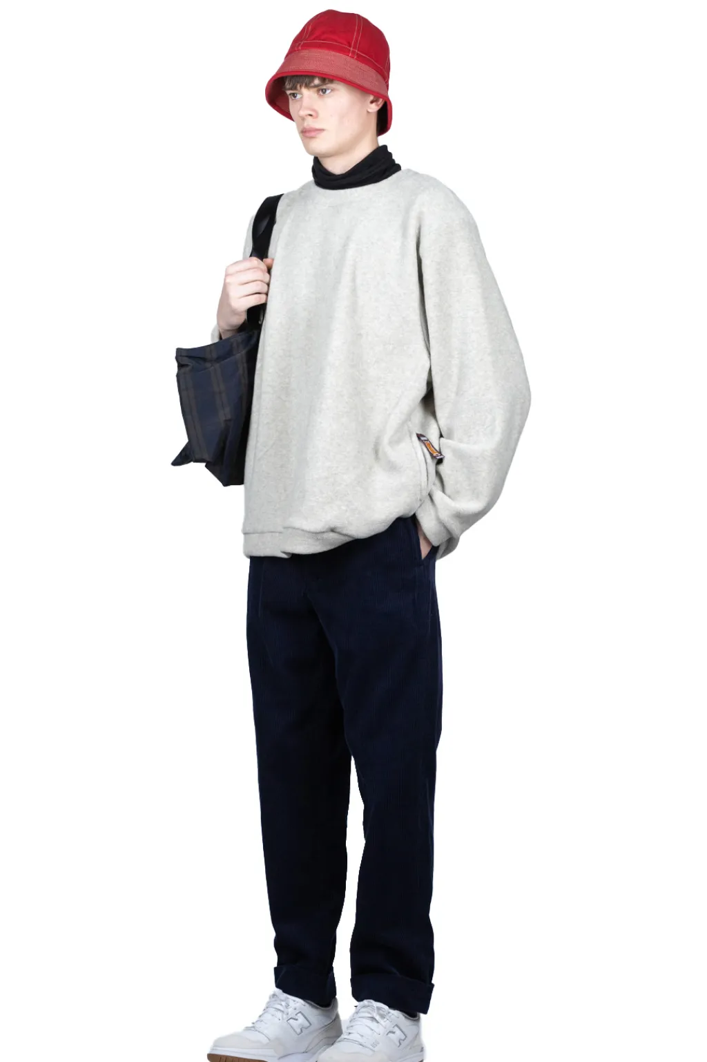 Online Kapital Reverse Fleece BIG Crew Sweater - Natural
