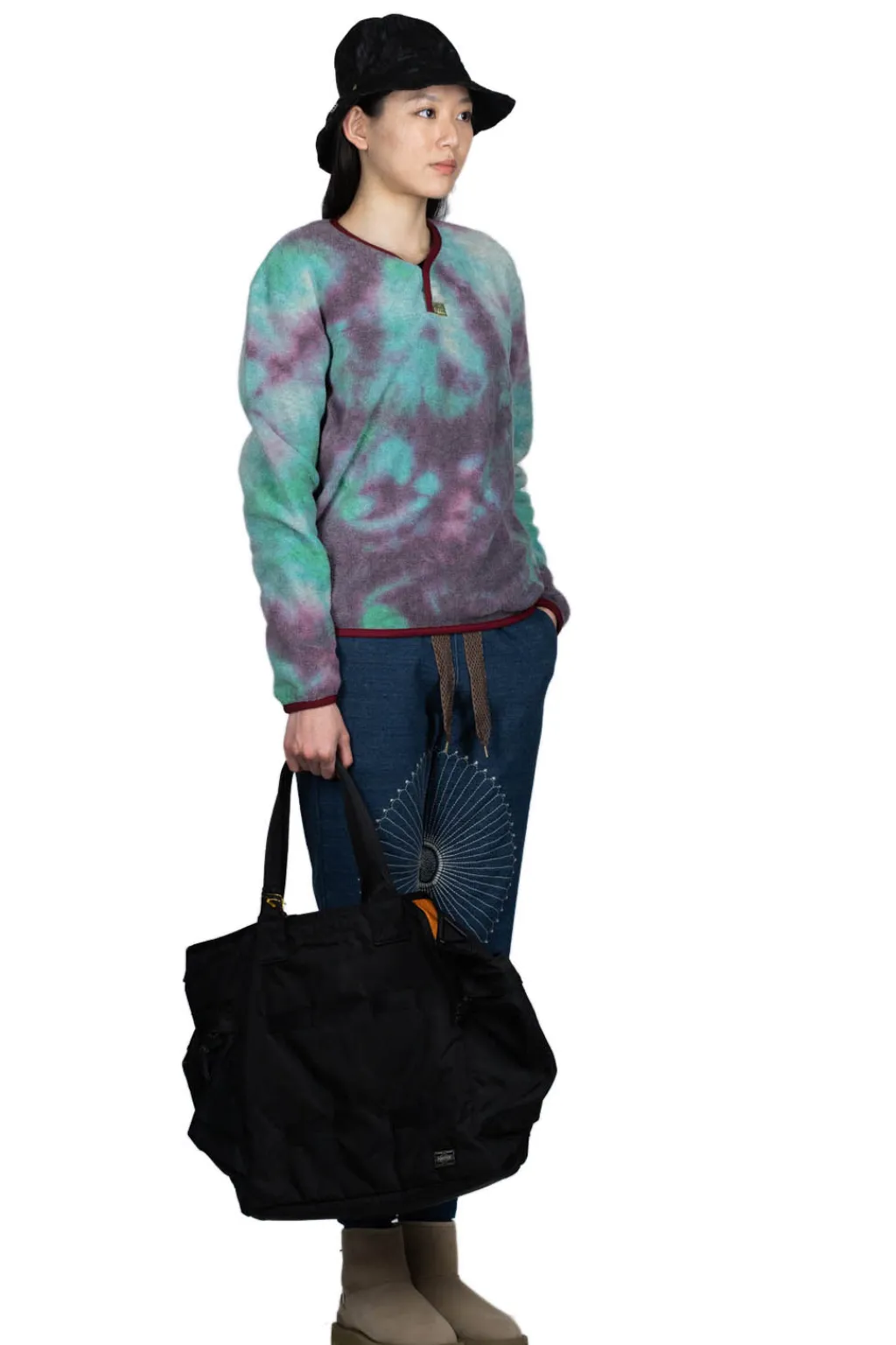 Sale Kapital Reverse Fleece Tie Dye Packed T (ASHBURY DYED) - Blue