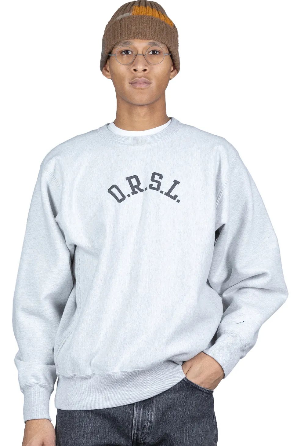 Clearance OrSlow Reverse Weave H. Weight Vintage Crew Sweat (ORSL)- Light Gray