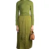 Outlet JW Anderson Ribbon Panel Midi Skirt - Bright Olive