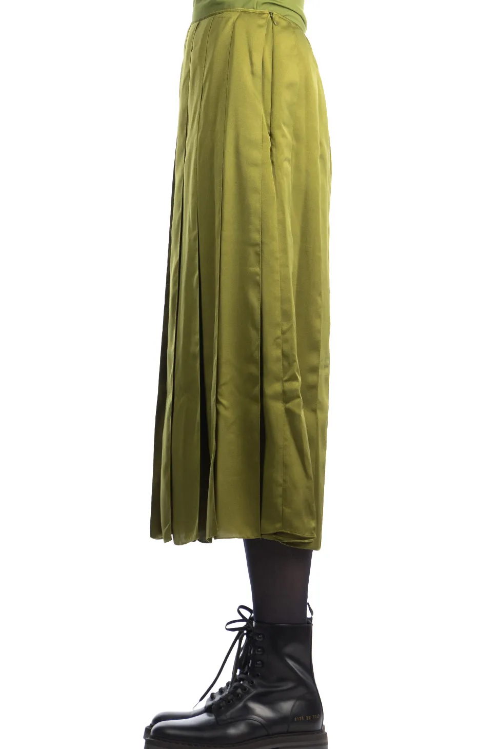 Outlet JW Anderson Ribbon Panel Midi Skirt - Bright Olive