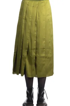 Outlet JW Anderson Ribbon Panel Midi Skirt - Bright Olive