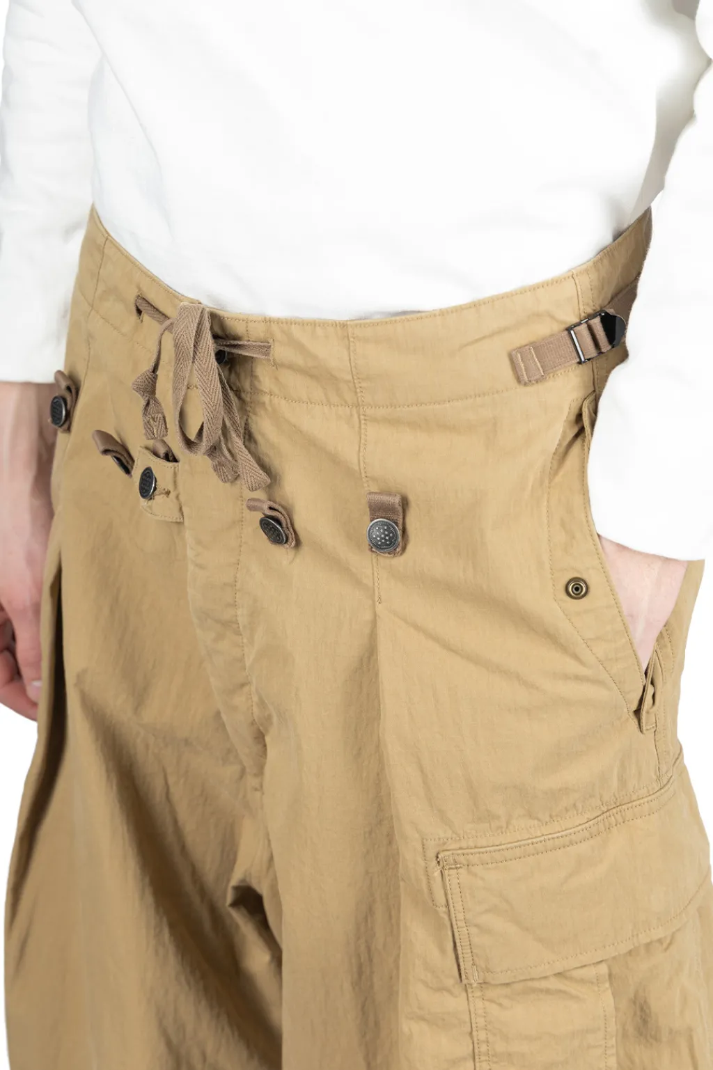Sale Kapital Rip Stop JUMBO Cargo Pants - Beige