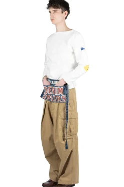 Sale Kapital Rip Stop JUMBO Cargo Pants - Beige