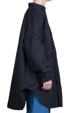 Discount Kapital Rip Stop Sloppy Shirt Coat - Black