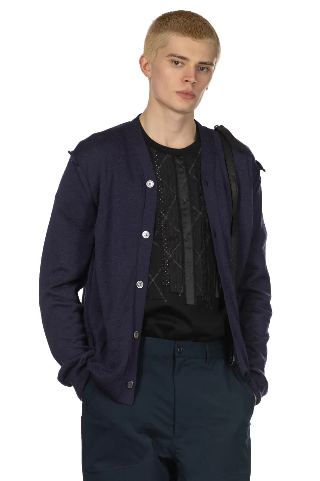 Best Comme Des Garcons Homme Deux Rolled Edge Cardigan