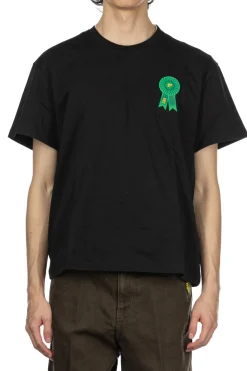 Hot JW Anderson Rosette Patch Back Print T-Shirt - Black