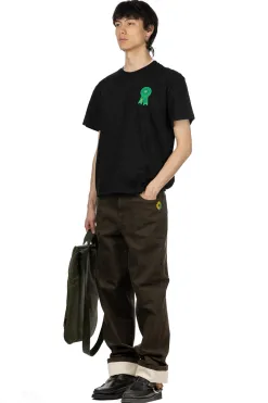 Hot JW Anderson Rosette Patch Back Print T-Shirt - Black