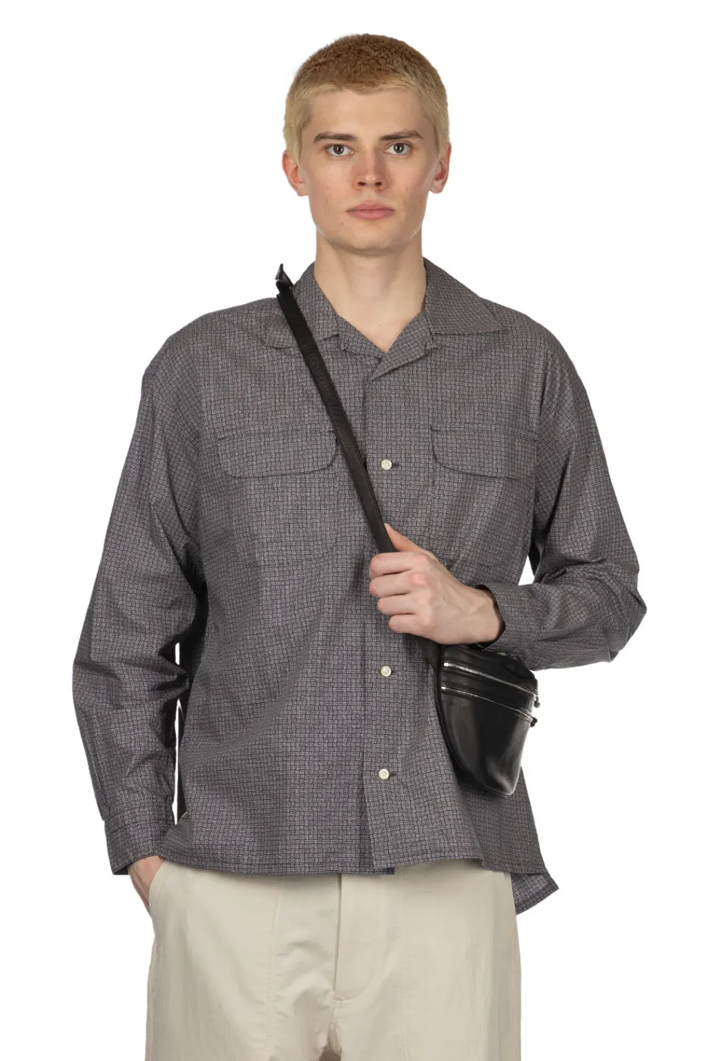 New ts(s) Round Flap Pocket Shirt - Grey