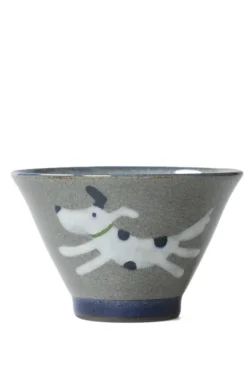 Hot Mino Pottery Running Dog Bowl - Blue