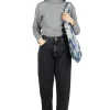 New OrSlow 80's High Waist Tapered Denim Pants - Black Denim Stone