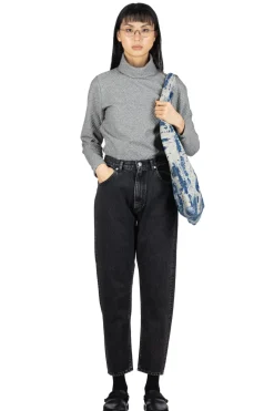 New OrSlow 80's High Waist Tapered Denim Pants - Black Denim Stone