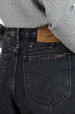New OrSlow 80's High Waist Tapered Denim Pants - Black Denim Stone