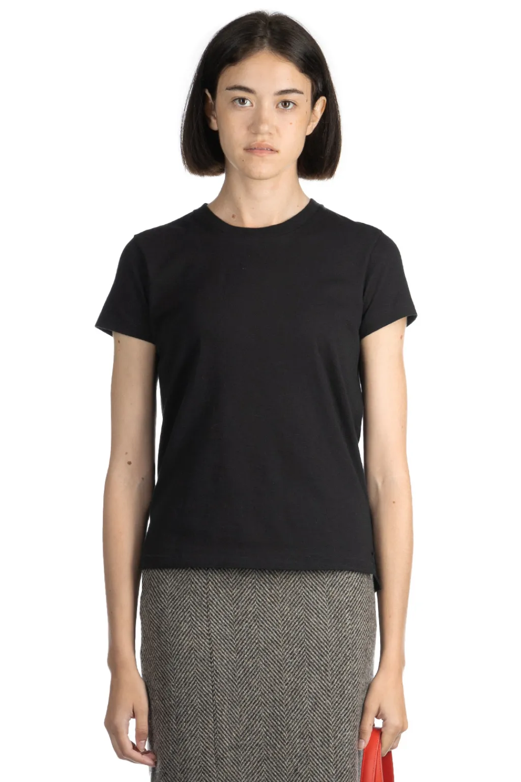 Clearance AURALEE SEAMLESS CREW NECK TEE - Black