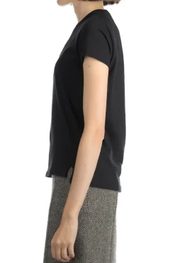 Clearance AURALEE SEAMLESS CREW NECK TEE - Black