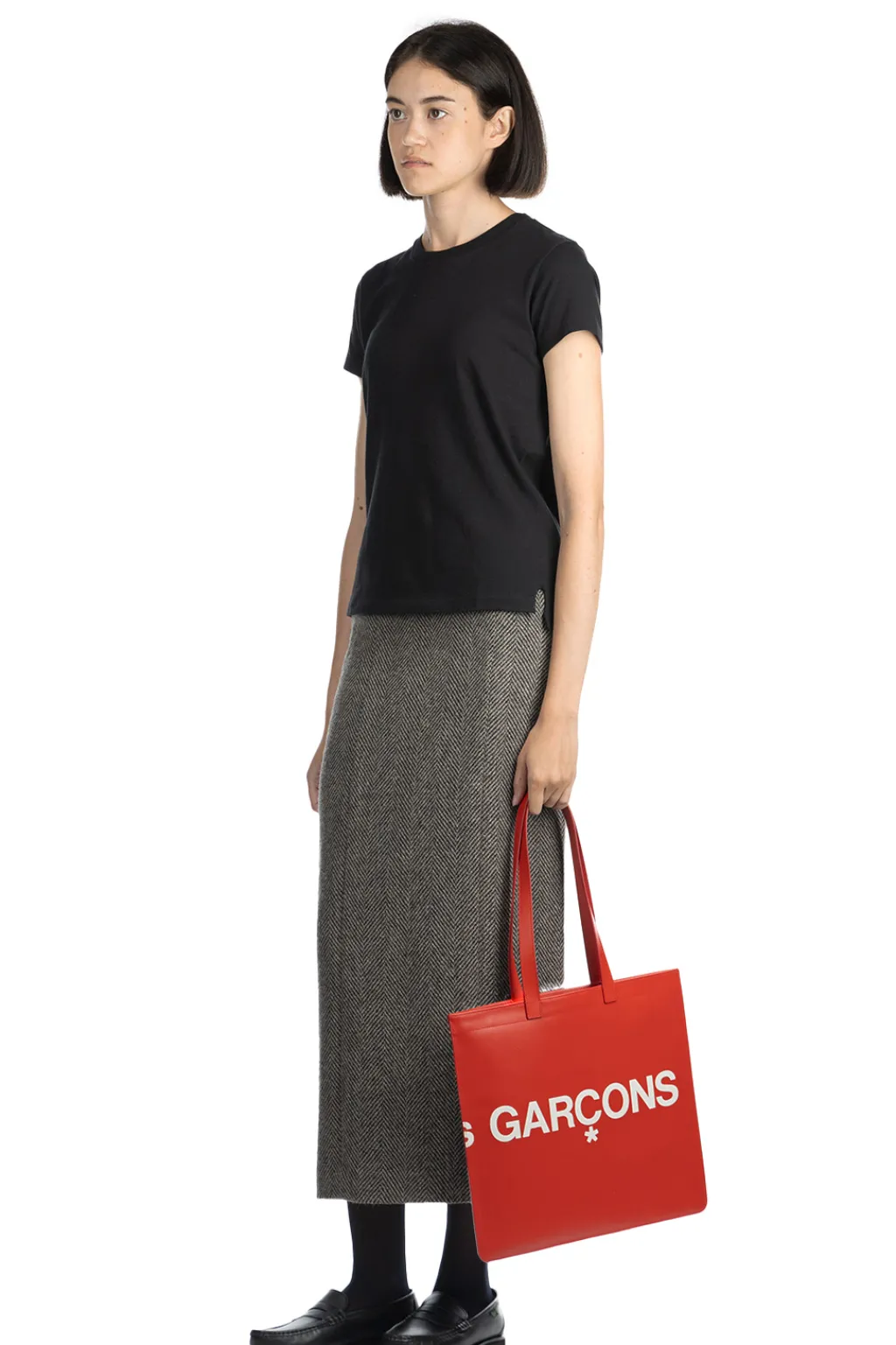 Clearance AURALEE SEAMLESS CREW NECK TEE - Black
