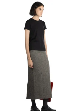 Clearance AURALEE SEAMLESS CREW NECK TEE - Black