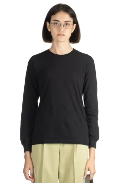 Fashion AURALEE SEAMLESS LS TEE - Black