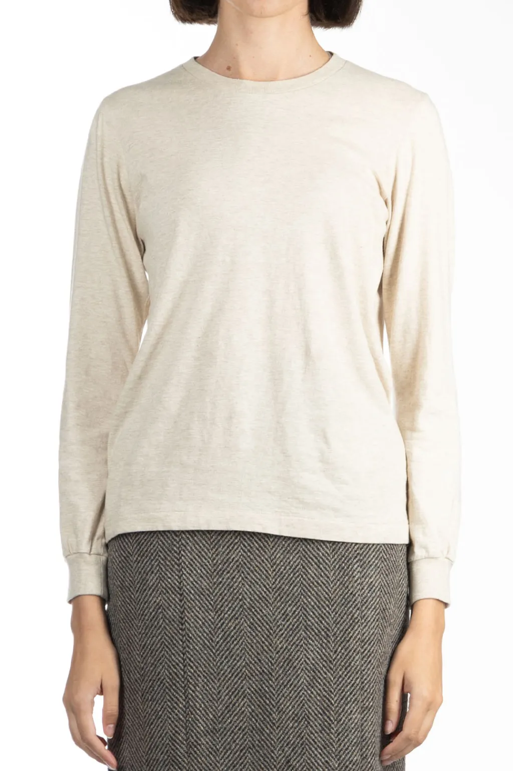 Sale AURALEE SEAMLESS LS TEE - Brown