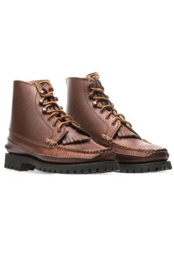 Outlet Yuketen Semi Handsewn Maine Guide 6 Eye DB Boots w Kiltie-G Brown