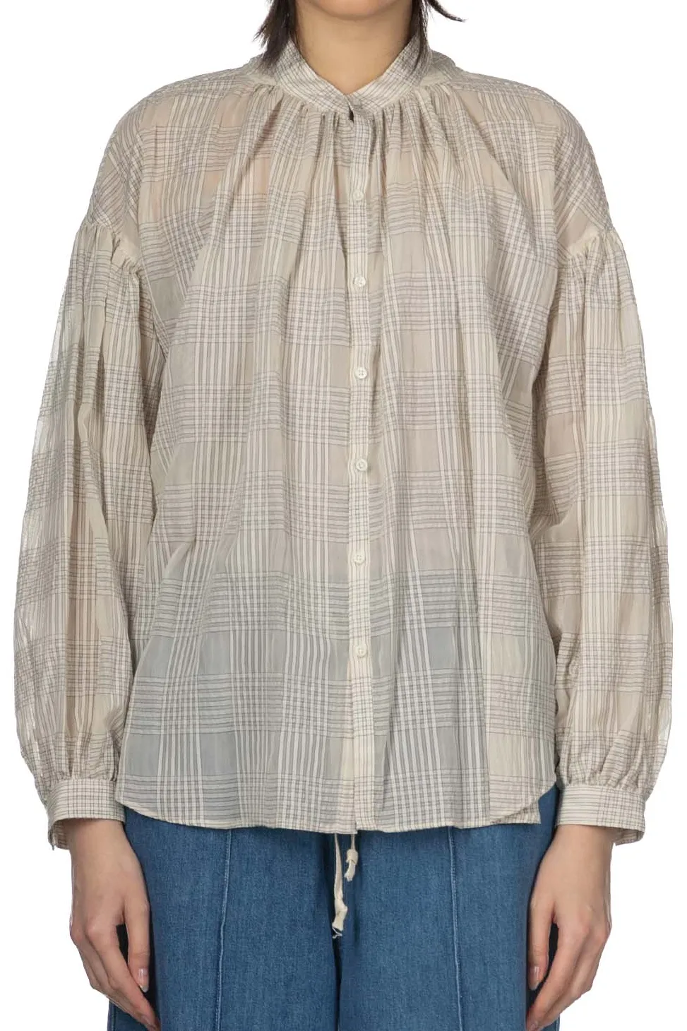 Online Manon Sheer Check Amical Shirt - Ivory