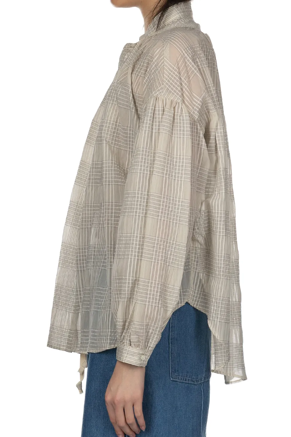 Online Manon Sheer Check Amical Shirt - Ivory