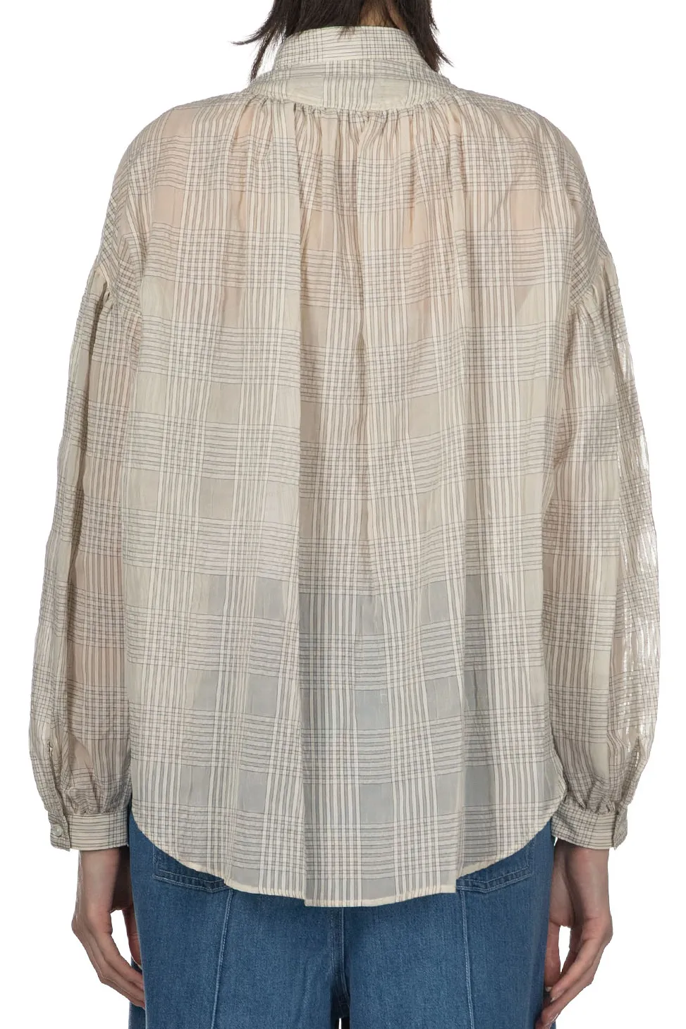 Online Manon Sheer Check Amical Shirt - Ivory