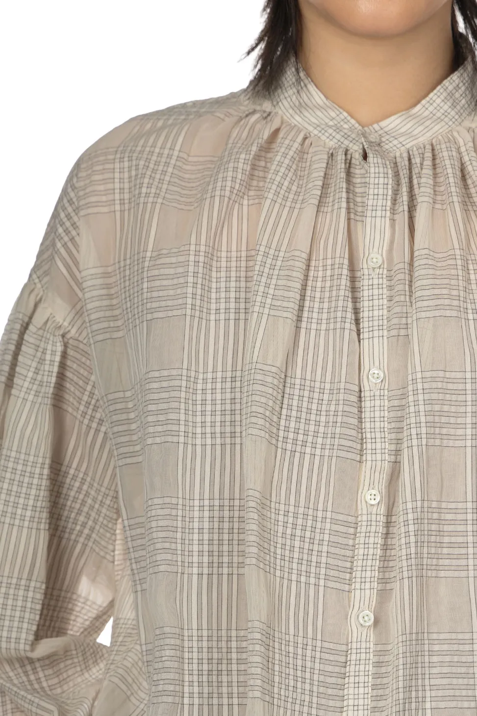 Online Manon Sheer Check Amical Shirt - Ivory