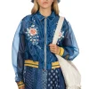 Outlet Kapital Sheer Pearl Drizzler JKT (MAGPIE) - Dark Blue