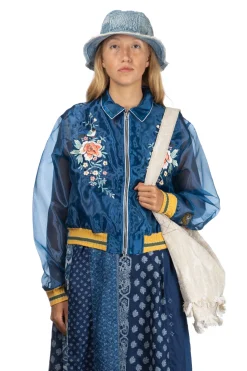 Outlet Kapital Sheer Pearl Drizzler JKT (MAGPIE) - Dark Blue