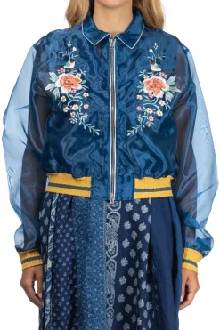 Outlet Kapital Sheer Pearl Drizzler JKT (MAGPIE) - Dark Blue